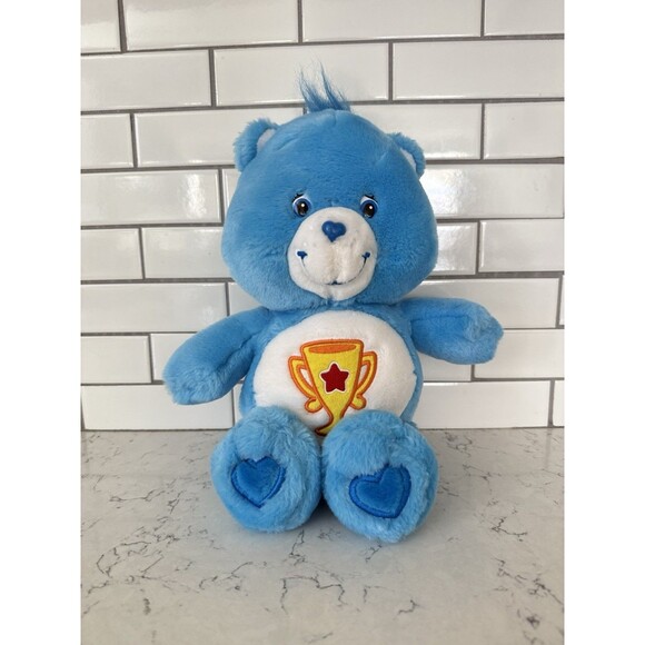 Care Bears 2003 Champ Blue Trophy Care Bear Plush 13" Stuffed Animal Toy - Picture 1 of 6